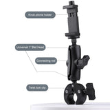 Adjustable Bike Handlebar Mount with Phone Clamp - 360 Rotation