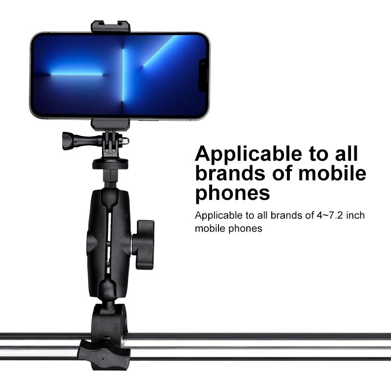 Adjustable Bike Handlebar Mount with Phone Clamp - 360 Rotation