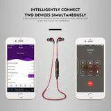 Wireless Sport Bluetooth Earphones with In-line Control - Black - Black - Top-Down View
