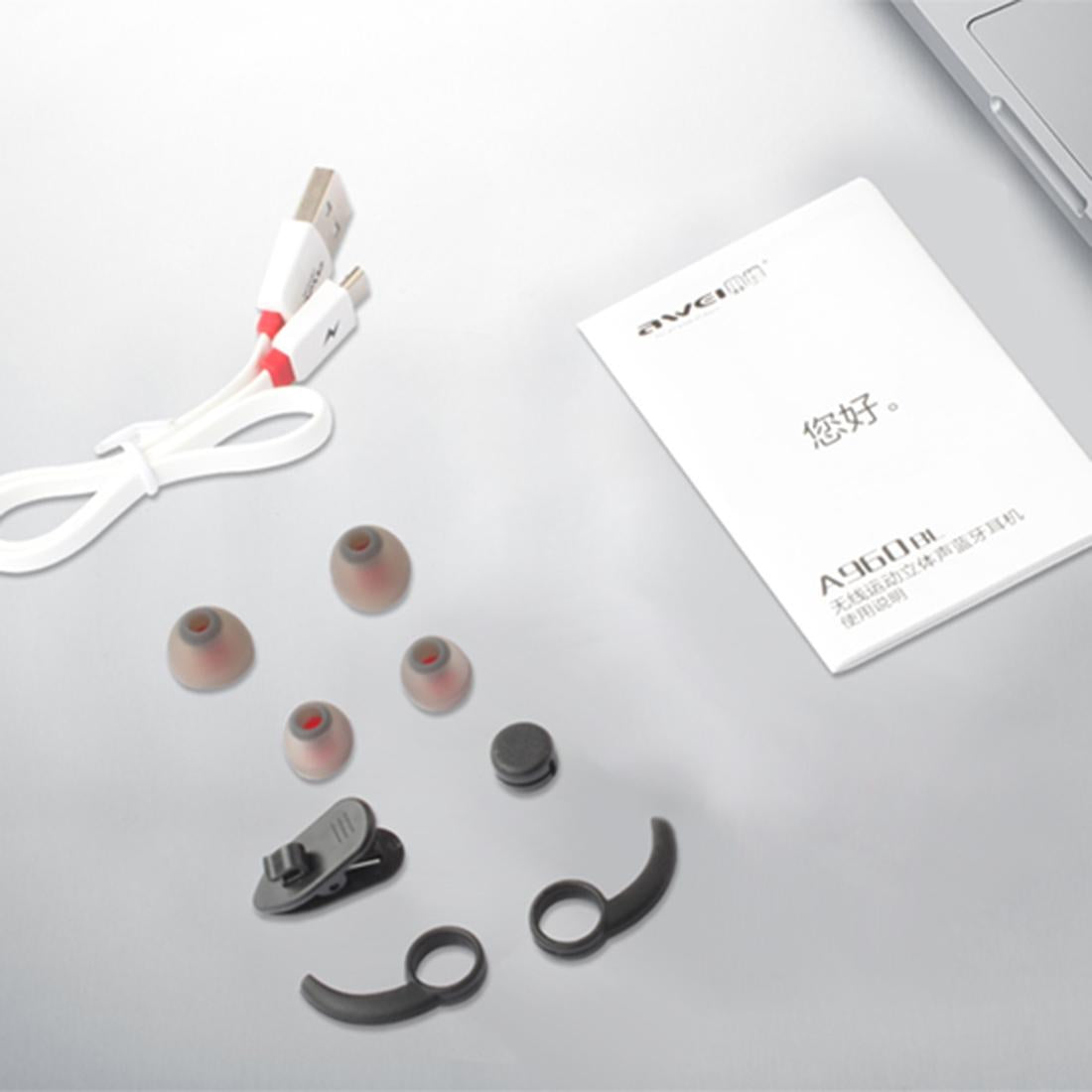 Wireless Sport Bluetooth Earphones with In-line Control - Black - Black