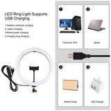 11.8 Led Ring Light with Tripod & Dual Phone Brackets - Usb 3 Modes Dual Colour Temperature - Vlogging & Live Broadcast Kit - Close-Up Angle