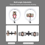 11.8 Led Ring Light with Tripod & Dual Phone Brackets - Usb 3 Modes Dual Colour Temperature - Vlogging & Live Broadcast Kit - Extra Image