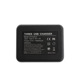 Tri-slot Charger for Dji Action Batteries - Top-Down View