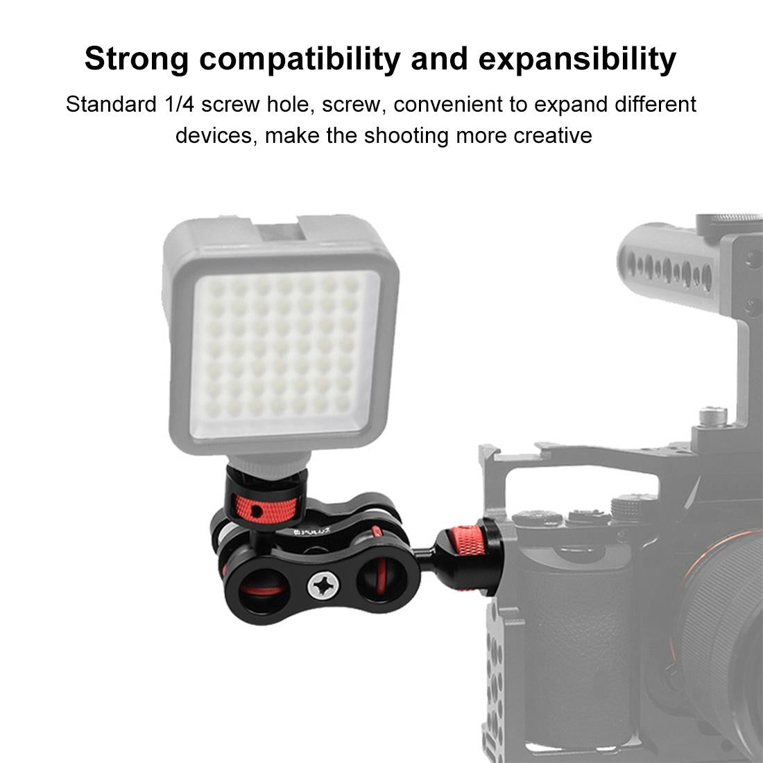 Universal Magic Arm With Ball Head Mount - Black