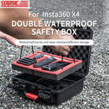 Waterproof Dual-layer Storage Box for Insta360 X4 Startrc - Black - Side View