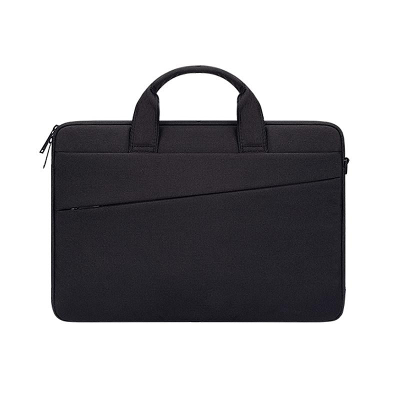 Portable Laptop Tablet Bag - 15.4 Inch Double Side Pockets Soft Handle Oxford Cloth - Black