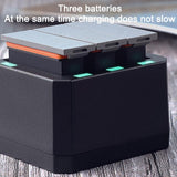 Led Indicator Usb Triple Batteries for Dji Action - Compact - Top-Down View