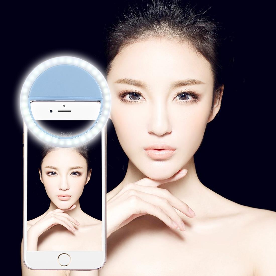 Adjustable Clip Beauty Light for Smartphones - Usb Cable - Black