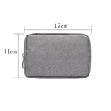 Versatile Headphone Charger & Data Cable Storage Bag - 17 x 11.5 x 5.5cm - Black - Low Angle