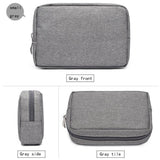 Versatile Headphone Charger & Data Cable Storage Bag - 17 x 11.5 x 5.5cm - Black