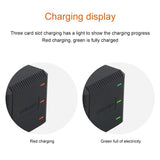Triple Usb Charger Box for Gopro Hero6 / 5 with Led Indicator and Cable - Close-Up Angle