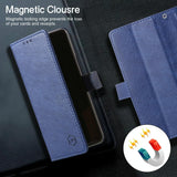 For Samsung Galaxy Z Fold4 5G Leather Texture Phone Case - Pu Tpu - Dark Blue