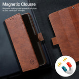 For Samsung Galaxy Z Fold4 5G Leather Texture Phone Case - Pu Tpu - Dark Blue