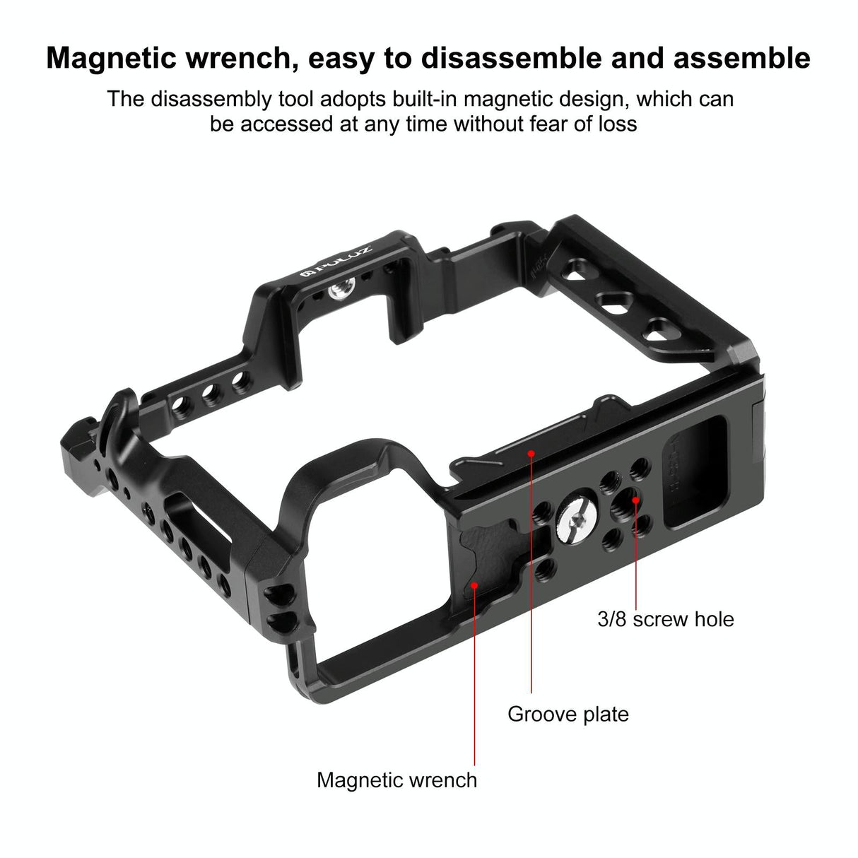 Camera Cage Stabilizer Rig - Metal Black for Sony A7