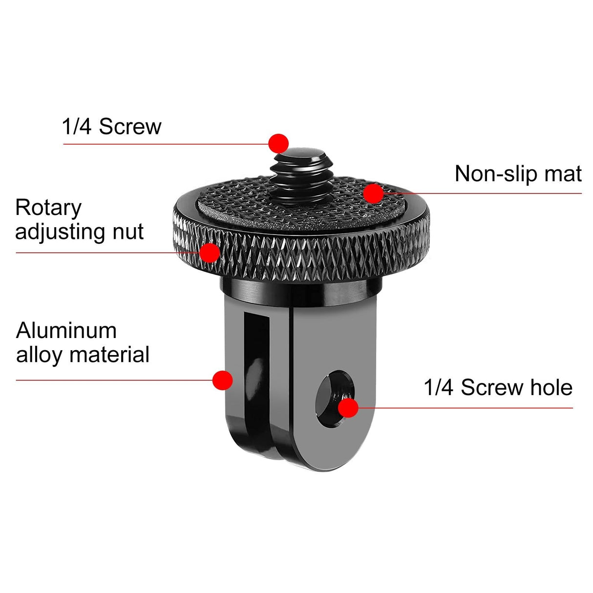 Metal Tripod Mount for Action Cameras - 1 / 4 Screw