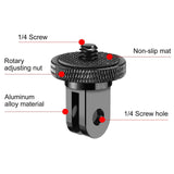 Metal Tripod Mount for Action Cameras - 1 / 4 Screw - 45-Degree Angle
