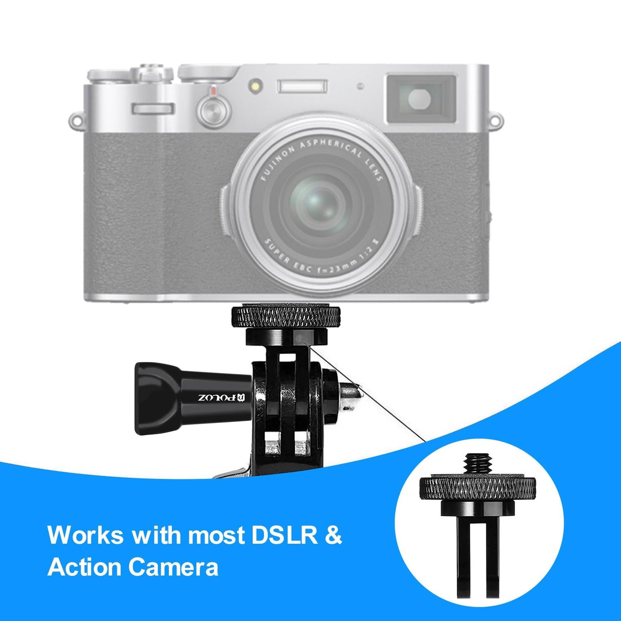 Metal Tripod Mount for Action Cameras - 1 / 4 Screw
