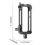Metal Protective Cage for Insta360 X3 with Cold Shoe and Tripod Adapter - Side View