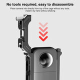 Metal Protective Cage for Insta360 X3 with Cold Shoe and Tripod Adapter - 45-Degree Angle