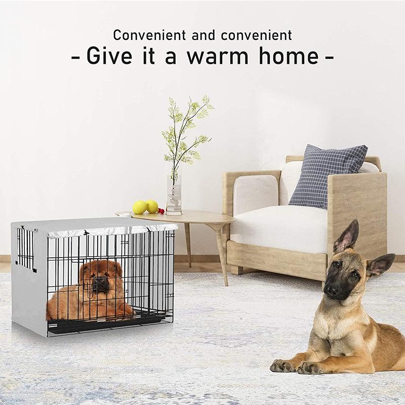 Outdoor Pet Cage Cover - Oxford Cloth Dustproof Rainproof Sunscreen - 124.5x79x84cm - Black