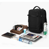 17 Inch Waterproof Usb Shoulder Backpack for Travel - Black - 45-Degree Angle