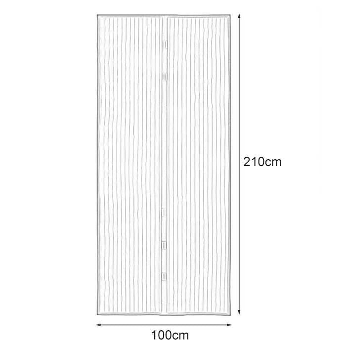 210x100cm Magnetic Mosquito-proof Screen Door Curtain - Magic Mesh - Black