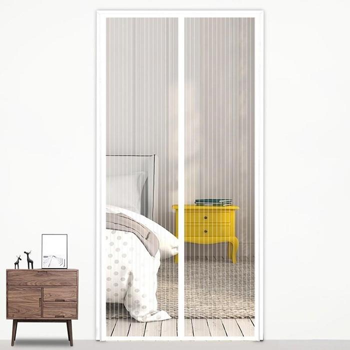 210x100cm Magnetic Mosquito-proof Screen Door Curtain - Magic Mesh - Black