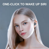Intelligent Noise Cancelling Bluetooth Earphones with Touch Control and Charging Box - Black