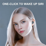 Intelligent Noise Cancelling Bluetooth Earphones with Touch Control and Charging Box - Black - Close-Up Angle