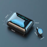 Intelligent Noise Cancelling Bluetooth Earphones with Touch Control and Charging Box - Black