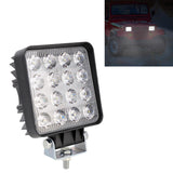 48W 4000Lm 16 Led White Light Condenser Engineering Lamp / Waterproof Ip67 Suvs Light Dc 10 - 30V Black - Side View