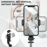 Bluetooth Remote Selfie Stick with Tripod and Phone Holder - Black - Top-Down View
