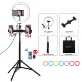 10.2 Rgbw Led Ring Light Kit with Tripod and Phone Mount - Front View
