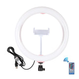 10.2 Curved Led Ring Light with Tripod & Remote for Vlogging & Photography - Black - Side View