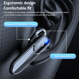 Bluetooth Earphone with Cvc Noise Reduction - Unilateral Design - Black - Close-Up Angle
