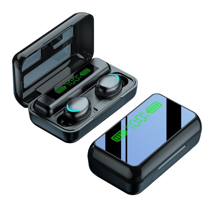 Led Mirror with Noise-cancelling Bluetooth Earphones - Black