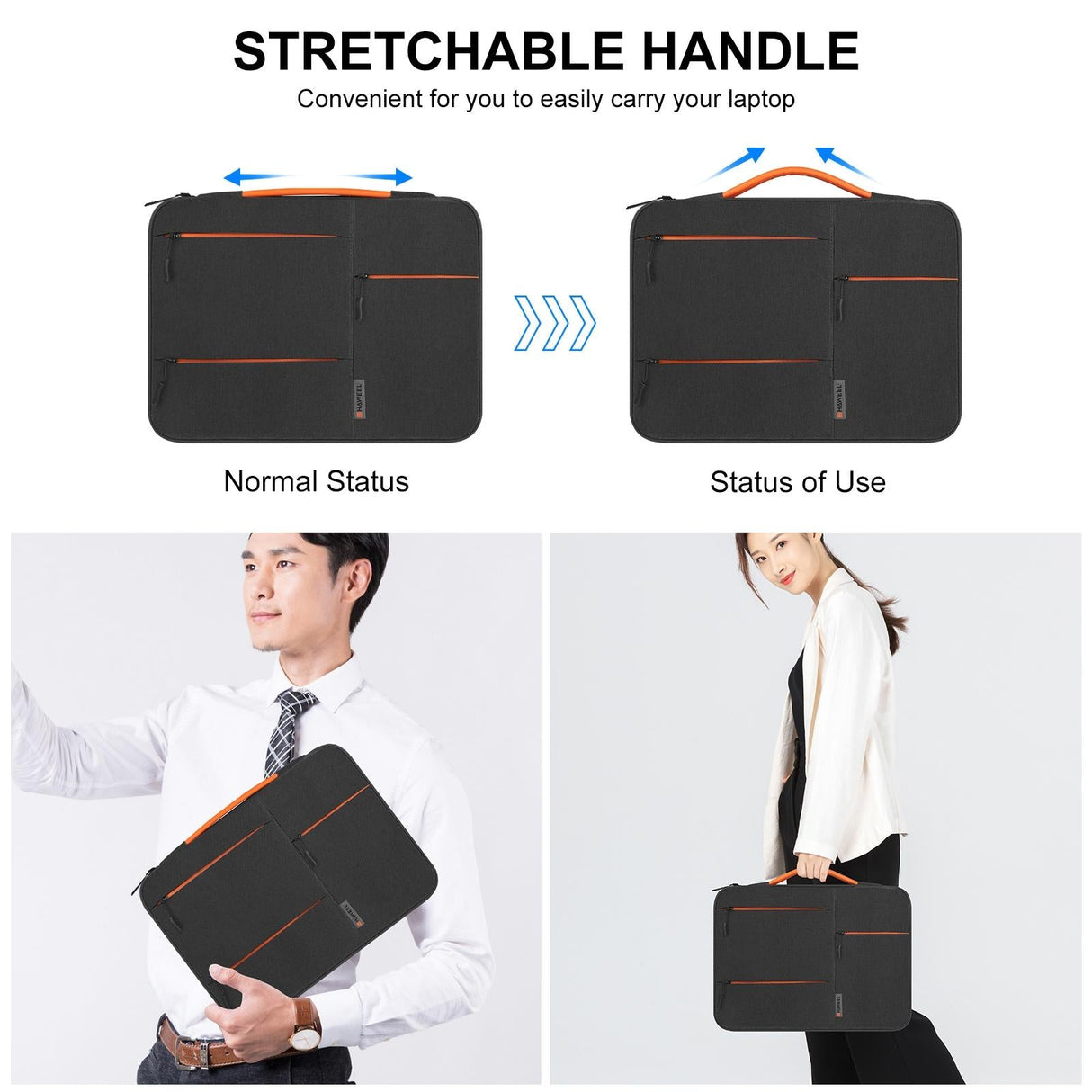 14-15 Inch Laptop Sleeve Briefcase for Macbook Samsung Thinkpad Sony Dell Alienware Chuwi Asus Hp - Black