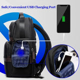 Waterproof Anti-Theft Usb Shoulder Bag - Large Capacity - 28X19X42Cm - Black - 45-Degree Angle
