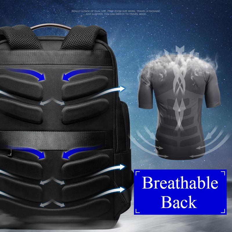 Waterproof Anti-Theft Usb Shoulder Bag - Large Capacity - 28X19X42Cm - Black