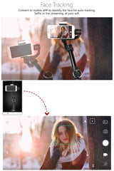 3-axis Gimbal Stabilizer with Tripod Mount & Fill Light for Smartphones - Black - Rear View