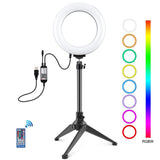 6.2 Rgbw Led Ring Light with Tripod and Remote Control - Front View