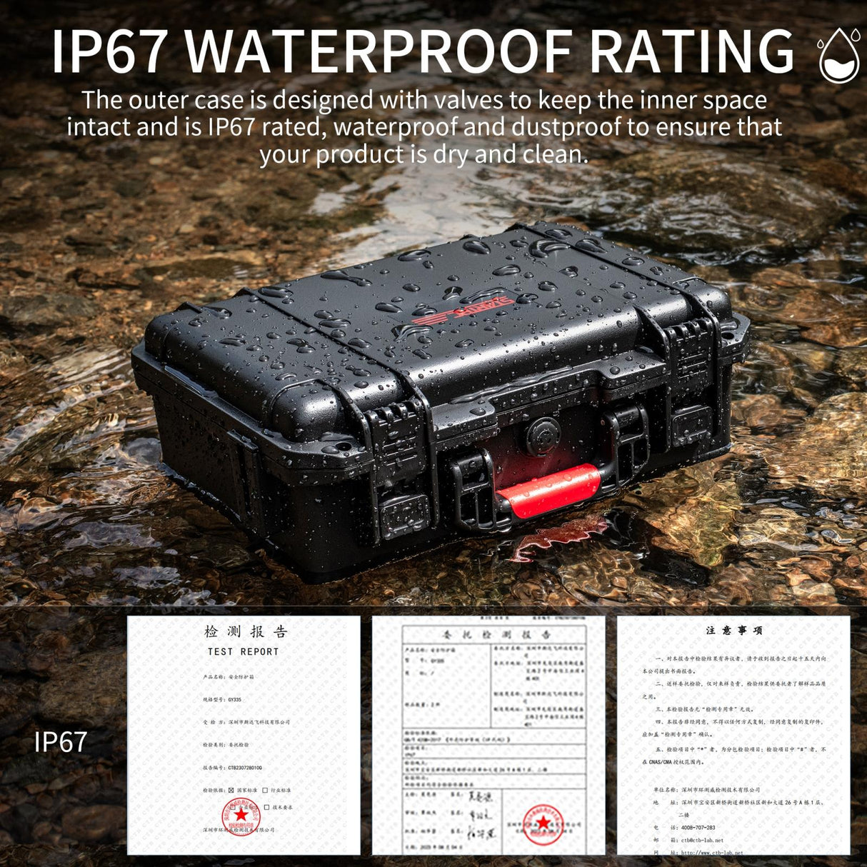 Waterproof Dual-layer Storage Box for Insta360 X4 Startrc - Black