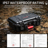 Waterproof Dual-layer Storage Box for Insta360 X4 Startrc - Black - 45-Degree Angle