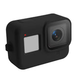 Gopro Hero8 Silicone Case with Wrist Strap - Protective Cover - Black - Low Angle