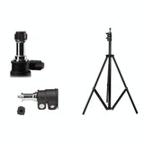 Aluminum Light Stand For Studio Flash - 1.9M Height - Black - Top-Down View