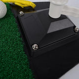 Portable Golf Putting Mat with Push Rod Trainer - 48x23cm - Black - Top-Down View