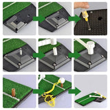 Portable Golf Putting Mat with Push Rod Trainer - 48x23cm - Black - Rear View