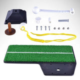 Portable Golf Putting Mat with Push Rod Trainer - 48x23cm - Black - Close-Up Angle