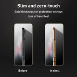 For Samsung Galaxy z Fold4 5G Foldable Lambskin Phone Case - Electroplated - Navy Blue - Rear View