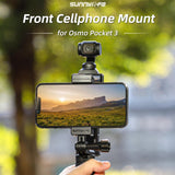 Handheld Tripod Expansion for Dji Pocket 3 - Front Phone Holder Mount - Side View